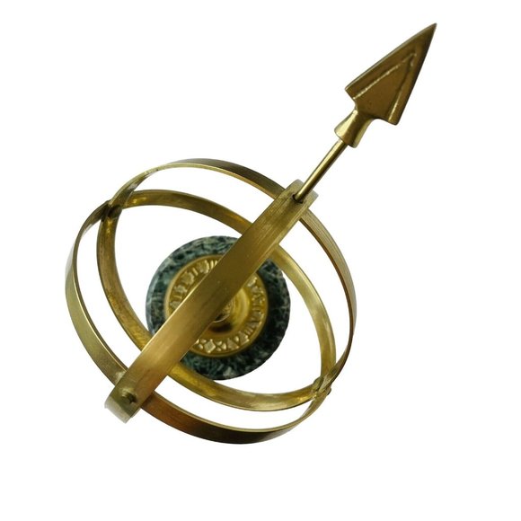 Vintage Armillary Sphere Brass Globe Celestial Nautical Marble Base 10" x 6.5" - Picture 5 of 9